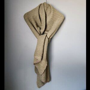 Wonderly Fuzzy Soft Ribbed Olive Green Scarf